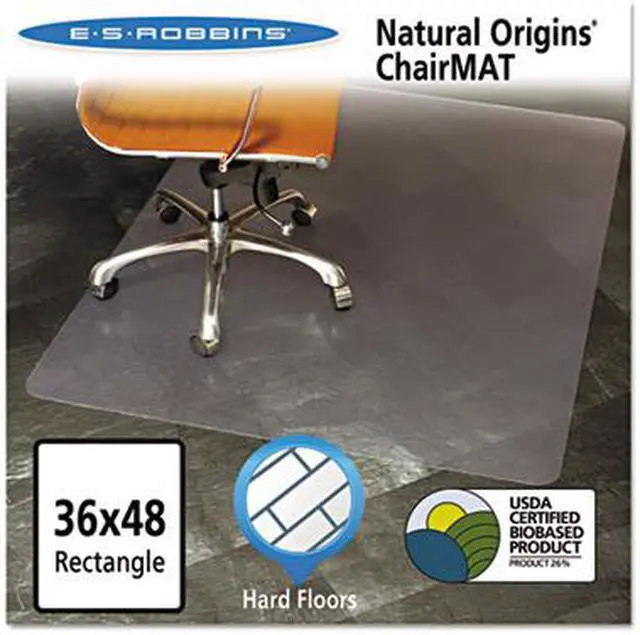 Alt view image 7 of 15 - ES Robbins Natural Origins Chair Mat For Hard Floors 36 x 48 Clear 143007