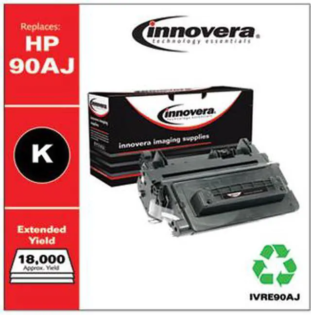 Alt view image 5 of 13 - Innovera IVRE90AJ Remanufactured Black Extended-Yield Toner - Replacement for 90A (CE390AJ) - 18,000 Page-Yield