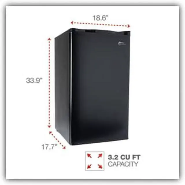 Alt view image 2 of 9 - Alera 3.2 Cu. Ft. Refrigerator with Chiller Compartment, Black RF333B