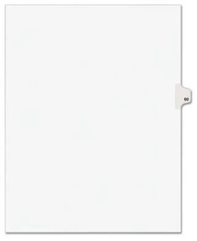 Alt view image 3 of 8 - Avery-Style Legal Exhibit Side Tab Divider Title: 60 Letter White 25/Pack 01060