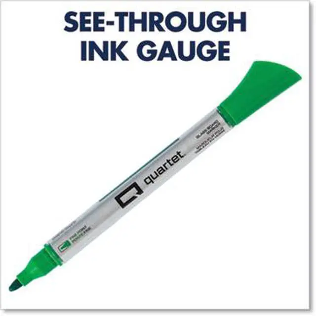 Alt view image 10 of 14 - Quartet Glass Board Dry Erase Marker, Fine Bullet Tip, Assorted, 4/PK (QRT79555)