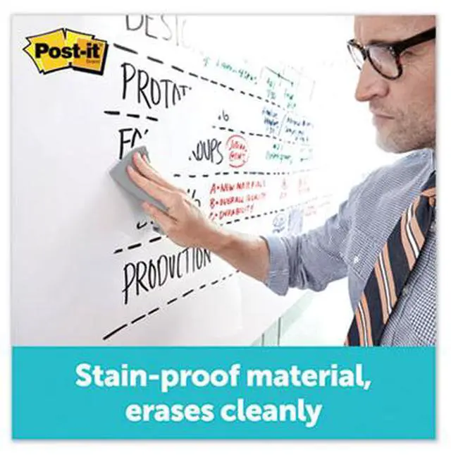 Alt view image 14 of 20 - Post-it Dry DEF4X3 - Erase Film with Adhesive Backing, 48 x 36, White