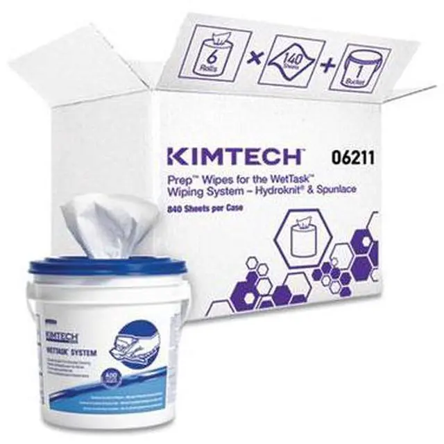Alt view image 2 of 15 - KIMTECH PREP Wipers for Disinfectants Sanitizers, 12 x 12 1/2, White,