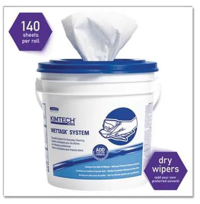 Alt view image 8 of 15 - KIMTECH PREP Wipers for Disinfectants Sanitizers, 12 x 12 1/2, White,