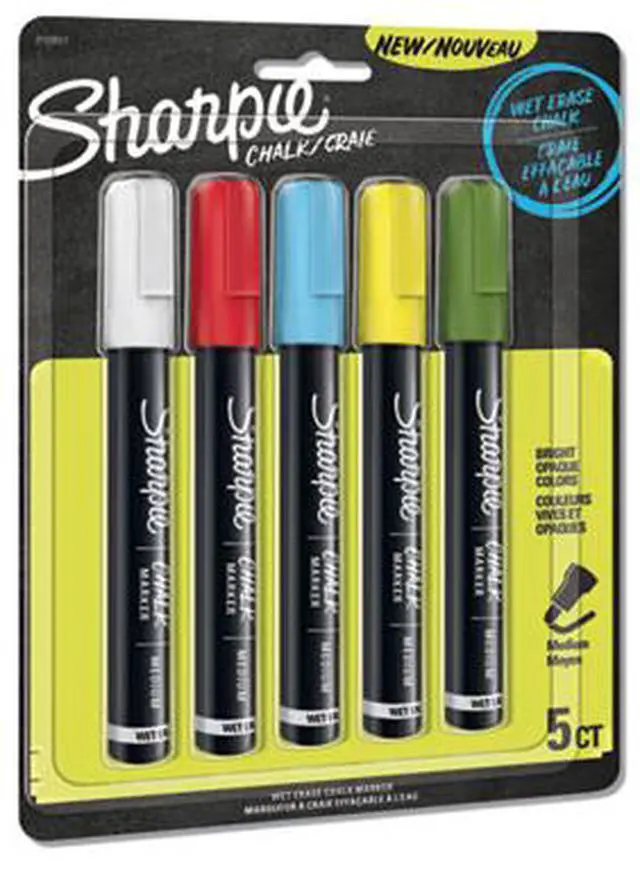 Alt view image 4 of 8 - Wet-Erase Chalk Marker, Medium Bullet Tip, Assorted, 5/Pack 2103011
