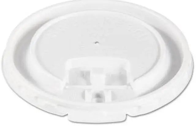 Alt view image 2 of 3 - Dart DLX10R-00007 Liftbk & Lock Tab Cup Lids For Foam Cups, Fits 10Oz Cups, White, 2000/Carton