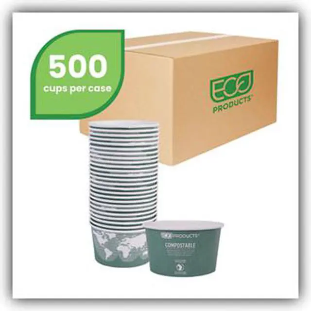 Alt view image 6 of 8 - Eco-Products World Art Food Container 12oz Green Paper 200Ct EPBSC12WA
