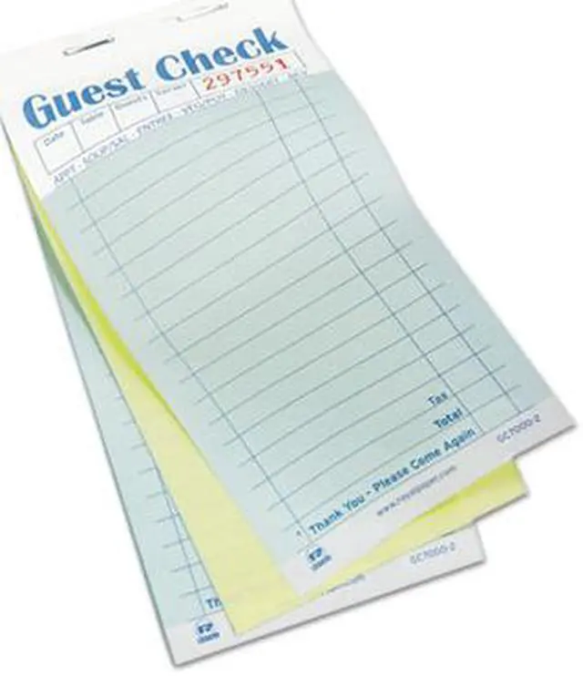 Alt view image 2 of 5 - AmerCareRoyal Book,Ppr Bkd Guest Chk,Gn GC7000-2