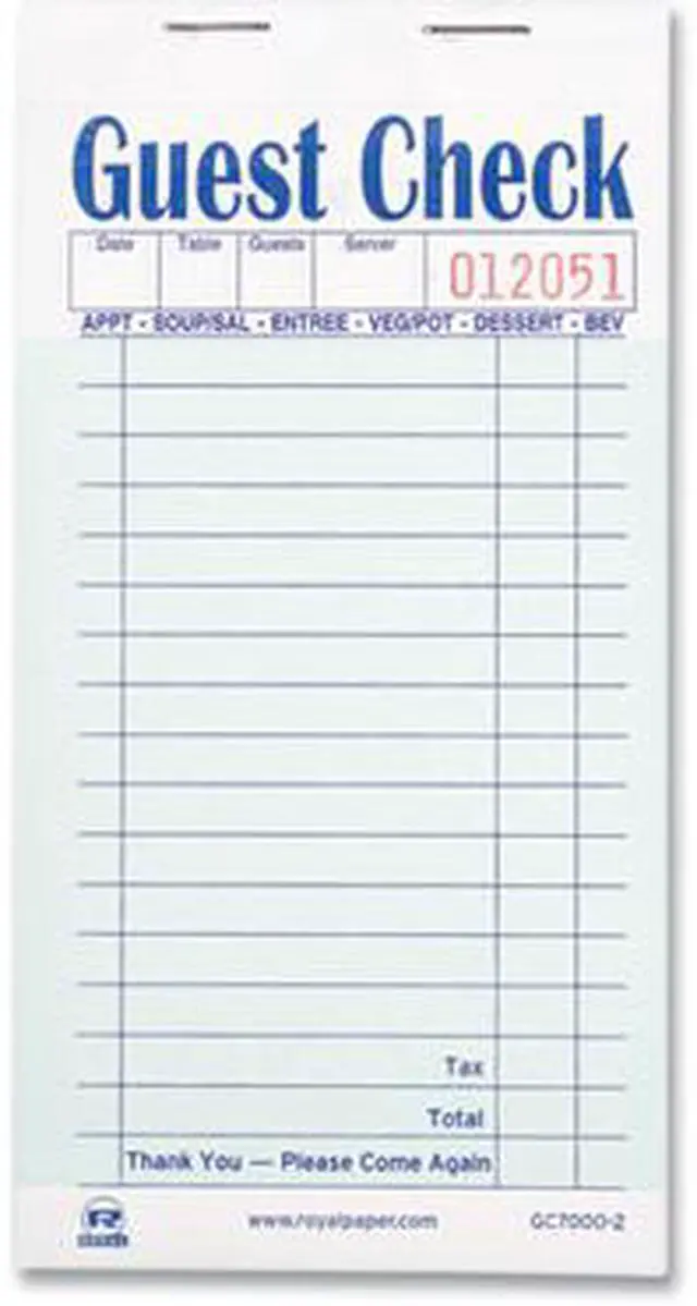Alt view image 3 of 5 - AmerCareRoyal Book,Ppr Bkd Guest Chk,Gn GC7000-2