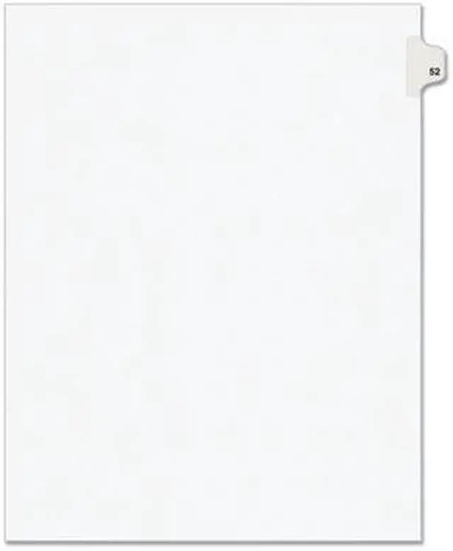 Alt view image 3 of 9 - Avery-Style Legal Exhibit Side Tab Divider Title: 52 Letter White 25/Pack 01052