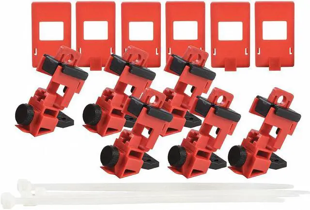 Alt view image 2 of 2 - BRADY 148698 Single Pole Breaker Lockout,Red,2-5/8" H