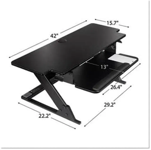 Alt view image 16 of 20 - 3M SD70B Precision Standing Desk XL Easy Lift, Primary Work Surface Large Enough to Fit Two 27" Monitors and Lift Up to 45 lbs - Black - MMM SD70B