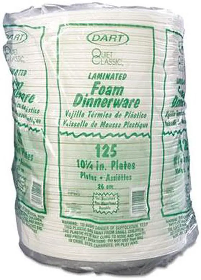 Alt view image 7 of 8 - Quiet Classic Laminated Foam Dinnerware Plate 10 1/4" White 125/Pk 4 Pks/Cs