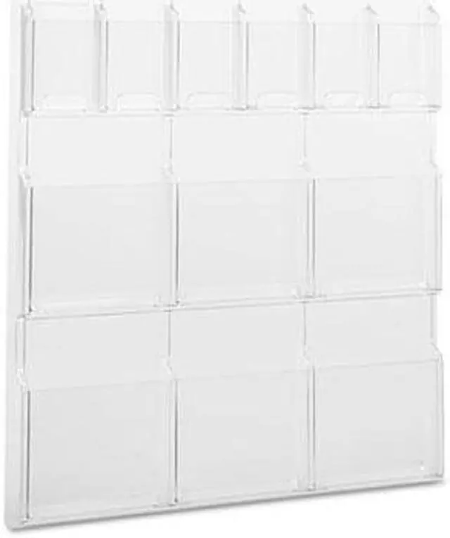 Alt view image 14 of 20 - Safco Reveal Clear Literature Displays 12 Compartments 30w x 2d x 34-3/4h Clear