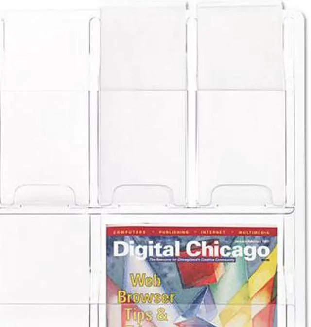Alt view image 15 of 20 - Safco Reveal Clear Literature Displays 12 Compartments 30w x 2d x 34-3/4h Clear