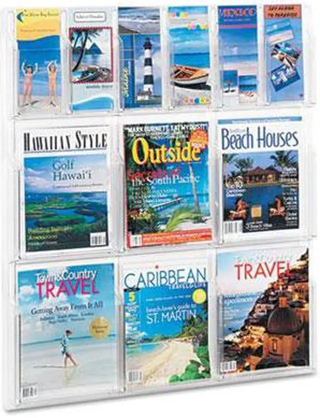 Alt view image 17 of 20 - Safco Reveal Clear Literature Displays 12 Compartments 30w x 2d x 34-3/4h Clear