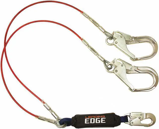 Alt view image 2 of 2 - FALLTECH G8354LEY3A Shock Absorbing Lanyard, 6 ft., 310 lb. Weight Capacity, Red