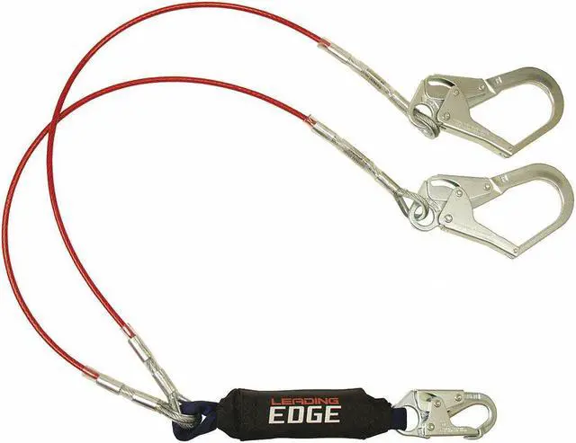 Alt view image 2 of 2 - FALLTECH G8354LEY3 Shock Absorbing Lanyard, 6 ft., 310 lb. Weight Capacity, Red