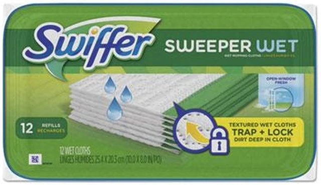 Alt view image 5 of 14 - Swiffer Sweeper Wet Cloth Refill 12shts/PK White 95531