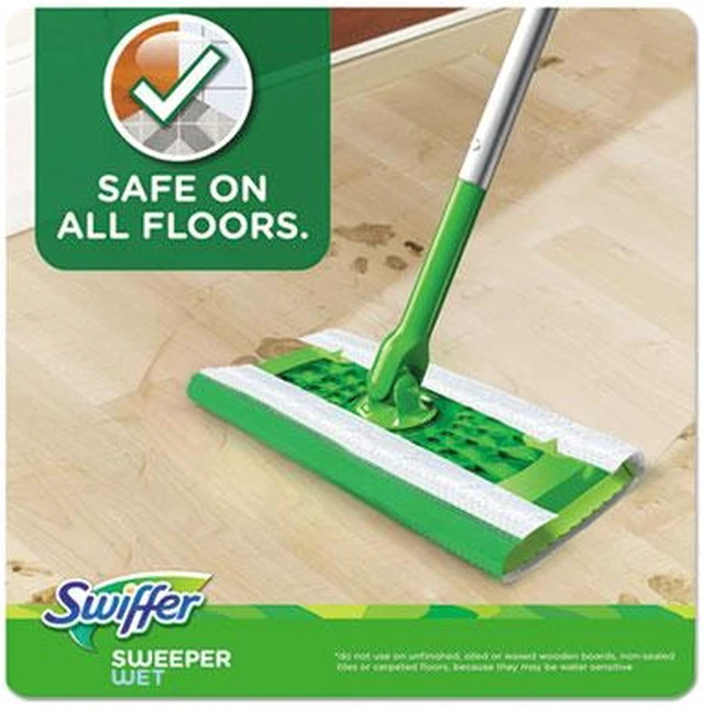 Alt view image 8 of 14 - Swiffer Sweeper Wet Cloth Refill 12shts/PK White 95531