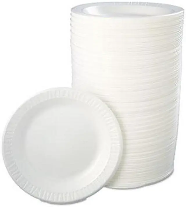 Alt view image 5 of 8 - Quiet Classic Laminated Foam Dinnerware Plate 10 1/4" White 125/Pk 4 Pks/Cs
