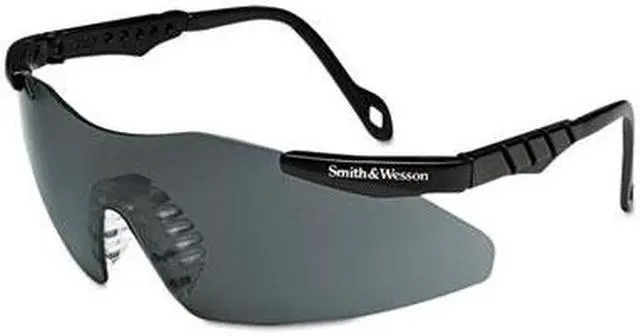 Alt view image 4 of 14 - Magnum 3G Safety Eyewear, Smoke Polycarb Anti-Scratch Lenses, Black Ny
