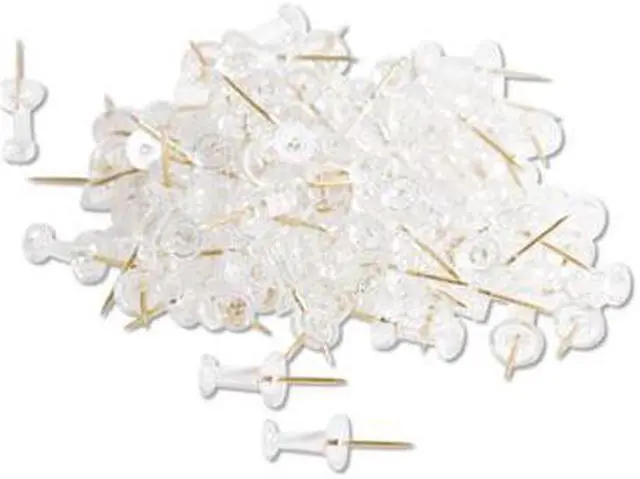 Alt view image 6 of 14 - Signature Push Pins, Clear Head with Gold Prong, 100 Count UBR3087U0624