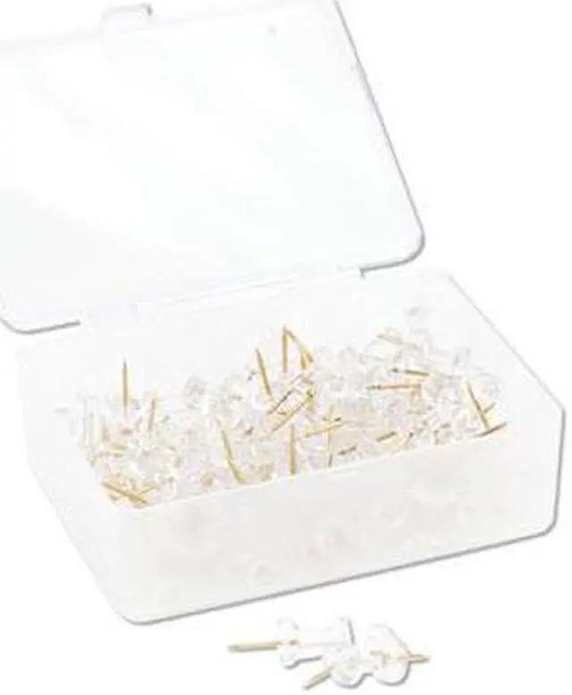 Alt view image 5 of 14 - Signature Push Pins, Clear Head with Gold Prong, 100 Count UBR3087U0624