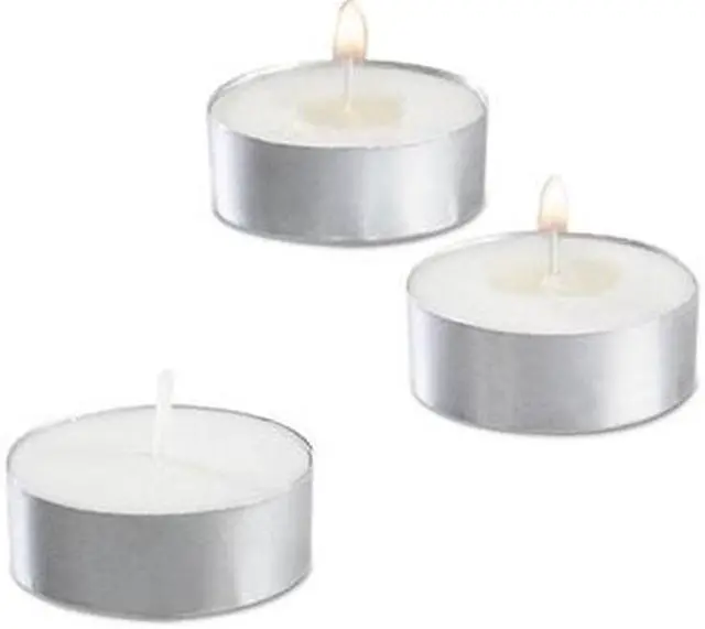 Alt view image 4 of 4 - Sterno STE40100 Tealight Candle, 5 Hour Burn, 1/2 Inch H, White, 50/Pack, 10 Packs/Carton