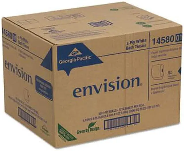 Alt view image 7 of 14 - envision One-Ply Bathroom Tissue, 1210 Sheets/Roll, 80 Rolls/Ctn