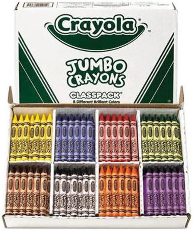 Alt view image 10 of 12 - Crayola. 528389 Jumbo Classpack Crayons, 25 Each of 8 Colors, 200/Box