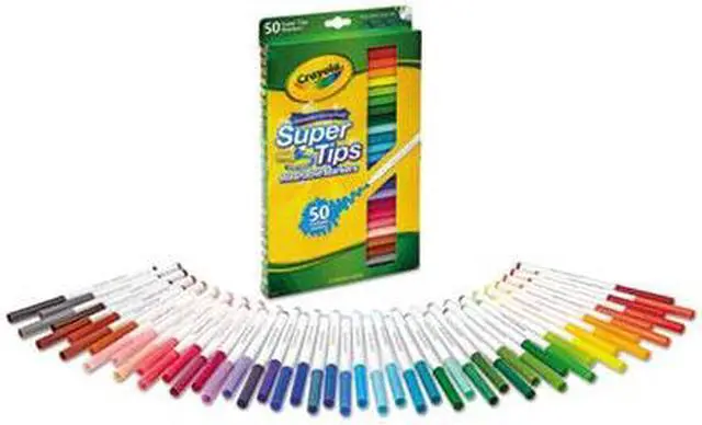 Alt view image 12 of 13 - Crayola Llc Formerly Binney & Smith BIN585050 Washable Markers 50Ct Super Tips