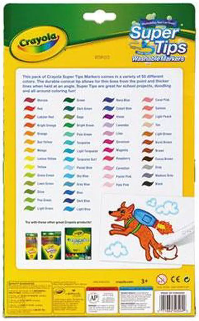 Alt view image 11 of 13 - Crayola Llc Formerly Binney & Smith BIN585050 Washable Markers 50Ct Super Tips