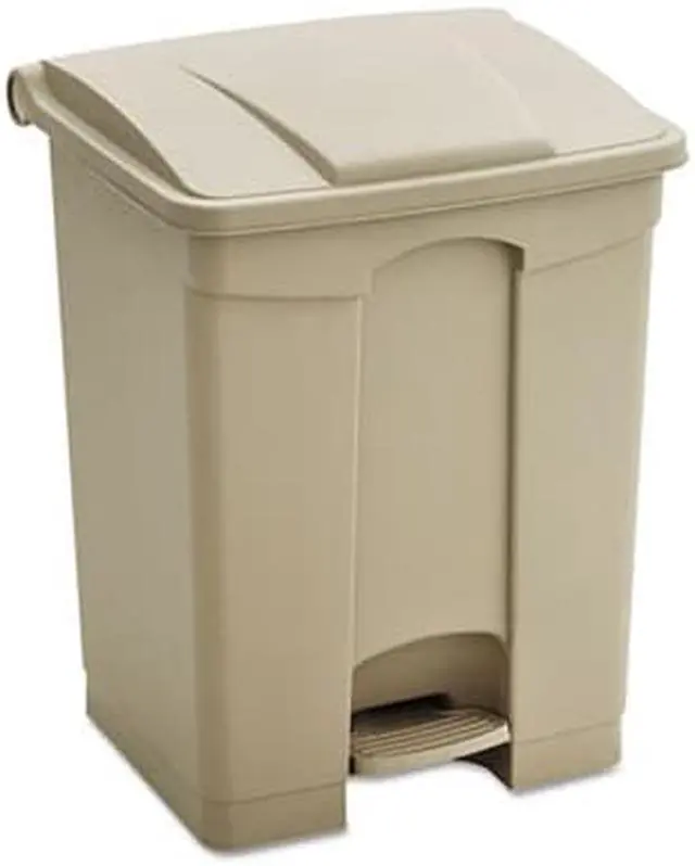 Alt view image 7 of 8 - Large Capacity Plastic Step-On Receptacle, 23Gal, Tan