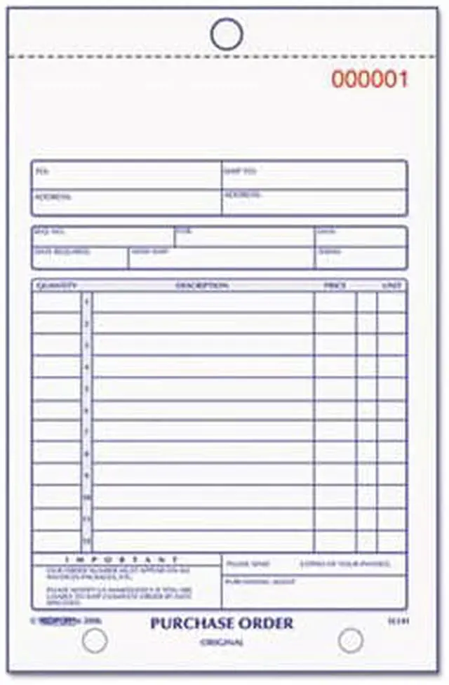 Alt view image 5 of 13 - Rediform Purchase Order Book Bottom Punch 5 1/2 x 7 7/8 3-Part Carbonless 50
