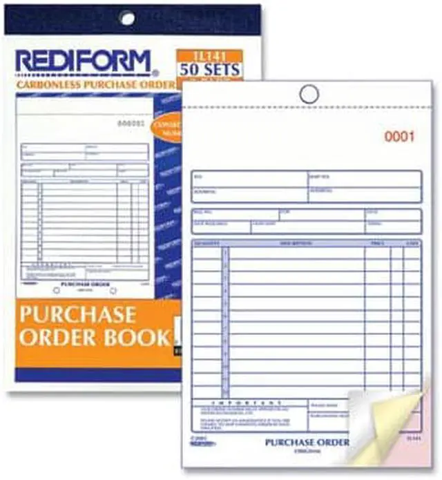 Alt view image 7 of 13 - Rediform Purchase Order Book Bottom Punch 5 1/2 x 7 7/8 3-Part Carbonless 50