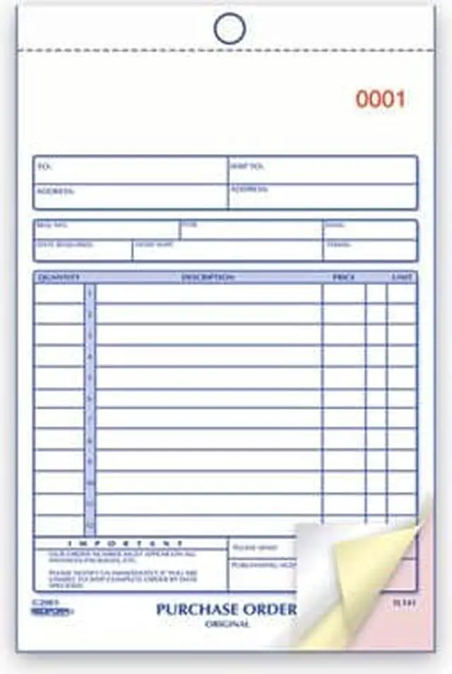 Alt view image 8 of 13 - Rediform Purchase Order Book Bottom Punch 5 1/2 x 7 7/8 3-Part Carbonless 50
