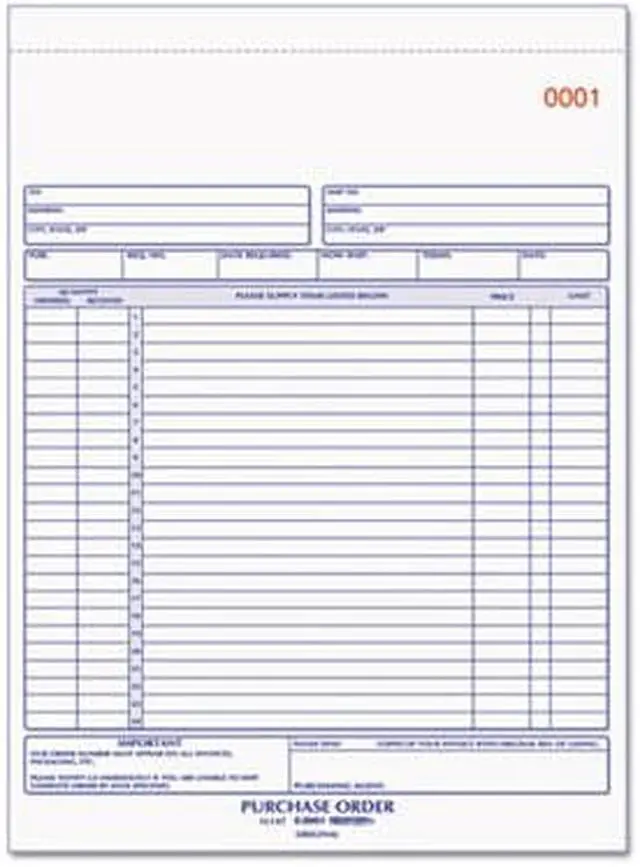 Alt view image 6 of 13 - Purchase Order Book, 8 1/2 X 11, Letter, Three-Part Carbonless, 50 Sets/book
