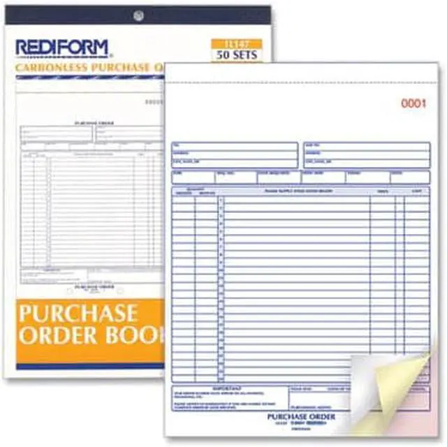 Alt view image 8 of 13 - Purchase Order Book, 8 1/2 X 11, Letter, Three-Part Carbonless, 50 Sets/book