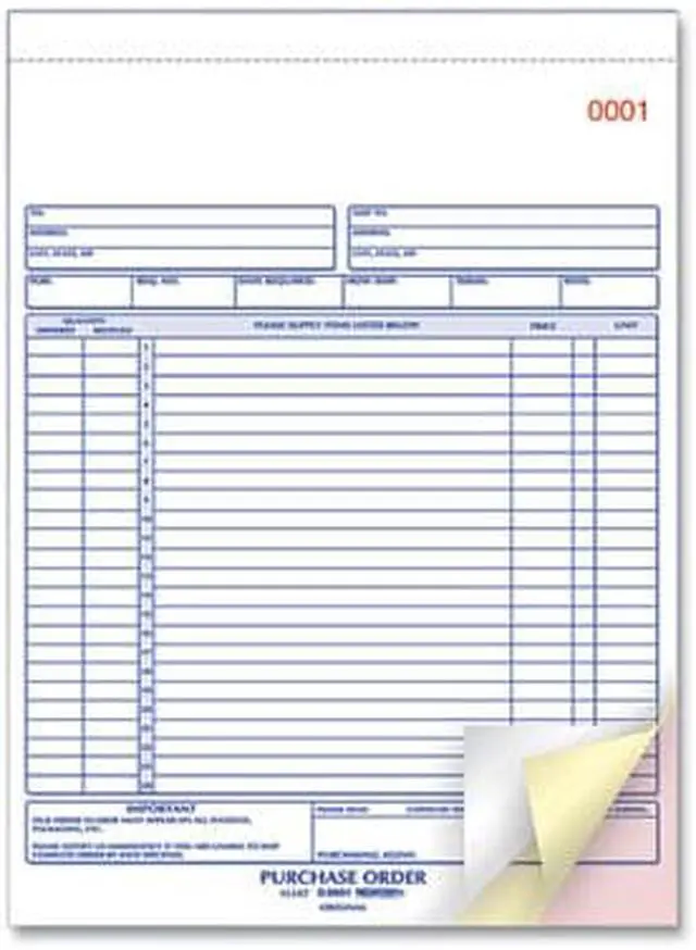 Alt view image 9 of 13 - Purchase Order Book, 8 1/2 X 11, Letter, Three-Part Carbonless, 50 Sets/book