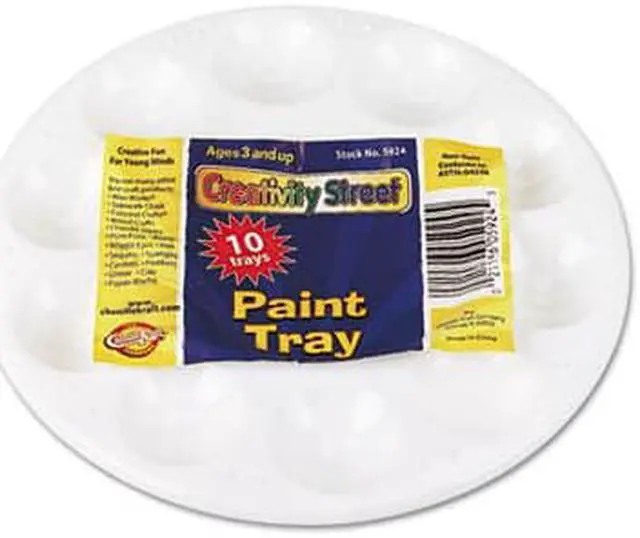 Alt view image 4 of 11 - Round Plastic Paint Trays for Classroom, White, 10/Pack