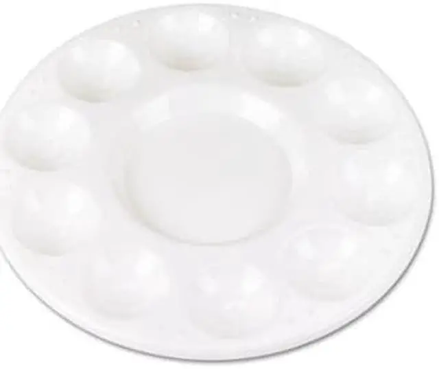 Alt view image 3 of 11 - Round Plastic Paint Trays for Classroom, White, 10/Pack