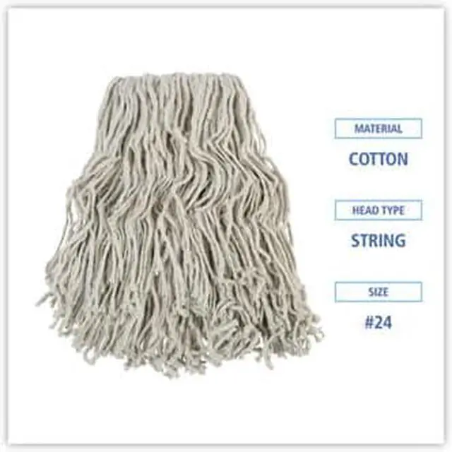 Alt view image 11 of 19 - Boardwalk Banded Cotton Mop Head #24 White 12/Carton CM02024S