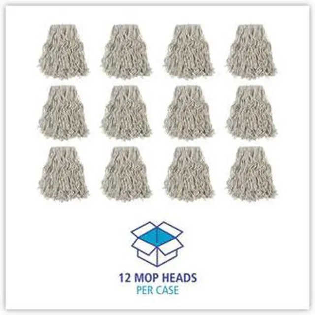 Alt view image 12 of 19 - Boardwalk Banded Cotton Mop Head #24 White 12/Carton CM02024S