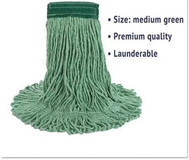 Alt view image 17 of 20 - Boardwalk Super Loop Wet Mop Head Cotton/Synthetic Medium Size Green 502GNEA