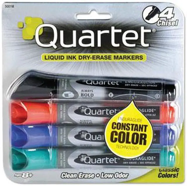 Alt view image 8 of 20 - Quartet EnduraGlide Dry Erase Marker Chisel Tip Assorted Colors 4/Set 5001M