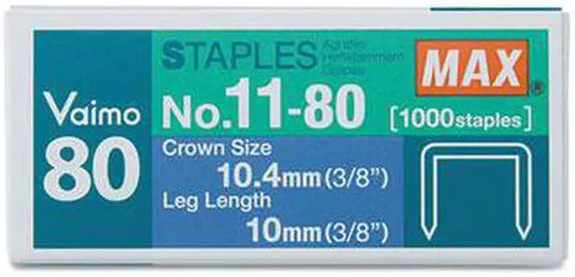 Alt view image 8 of 9 - Heavy-Duty Flat-Clinch Staples for Max HD-11UFL 3/8" Leg Length 1000/Box