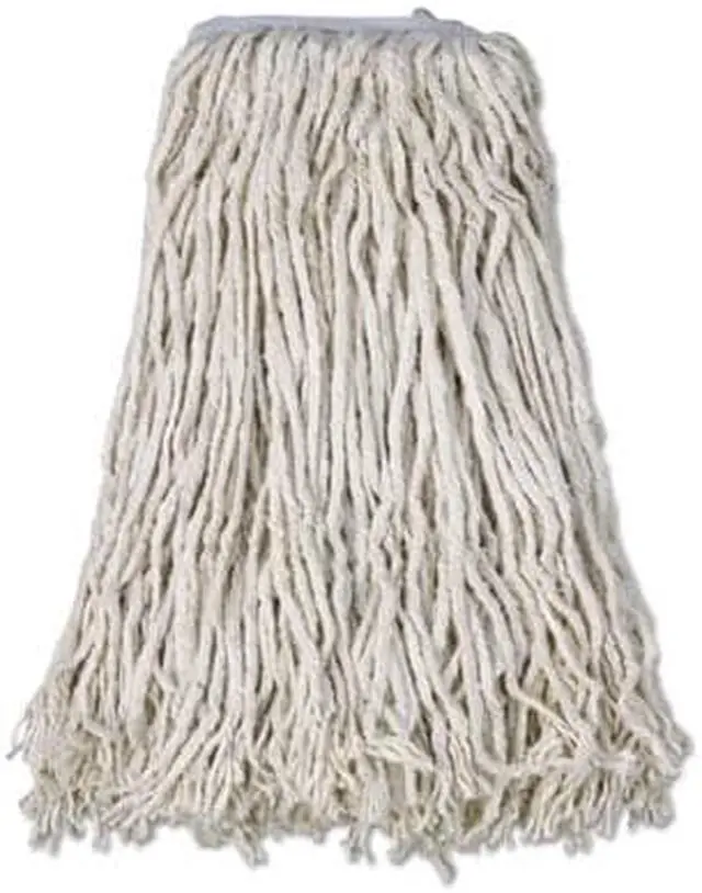 Alt view image 9 of 15 - Boardwalk Cotton Mop Head Cut-End #32 White 12/Carton CM02032S