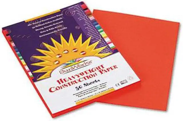 Alt view image 4 of 4 - Sunworks Construction Paper, 58lb, 9 X 12, Orange, 50/Pack 6603