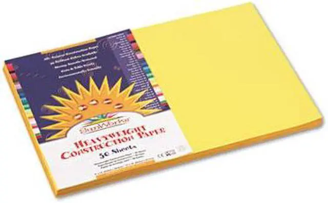 Alt view image 7 of 8 - Sunworks Construction Paper, 58lb, 12 X 18, Yellow, 50/Pack 8407